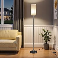 Vista 26 de Juego de 2 lámparas de pie para sala de estar, modernas lámparas de pie altas con interruptores de pie, bombilla no incluida, 64.6'', para sala