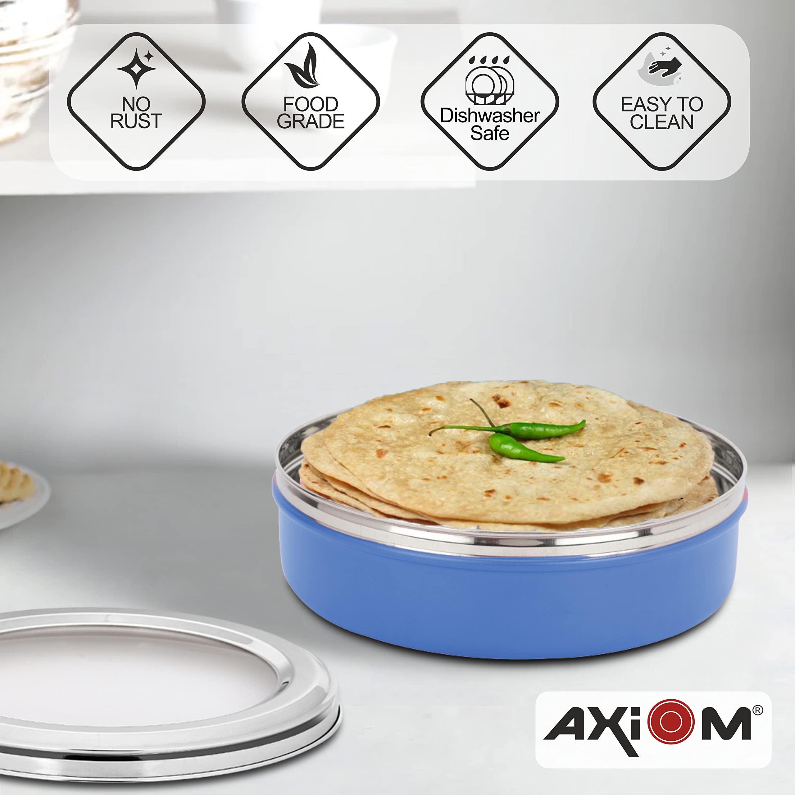Countainer Roti O Snapklik.com : AXIOM Roti Container Stainless Steel Storage