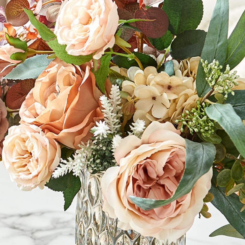 Fiori Artificiali Fiori Artificiali retrò con Vaso, di Rosa Finti in, Composizioni Floreali Finte for La Decorazione Domestica Finte Decorativi(C)