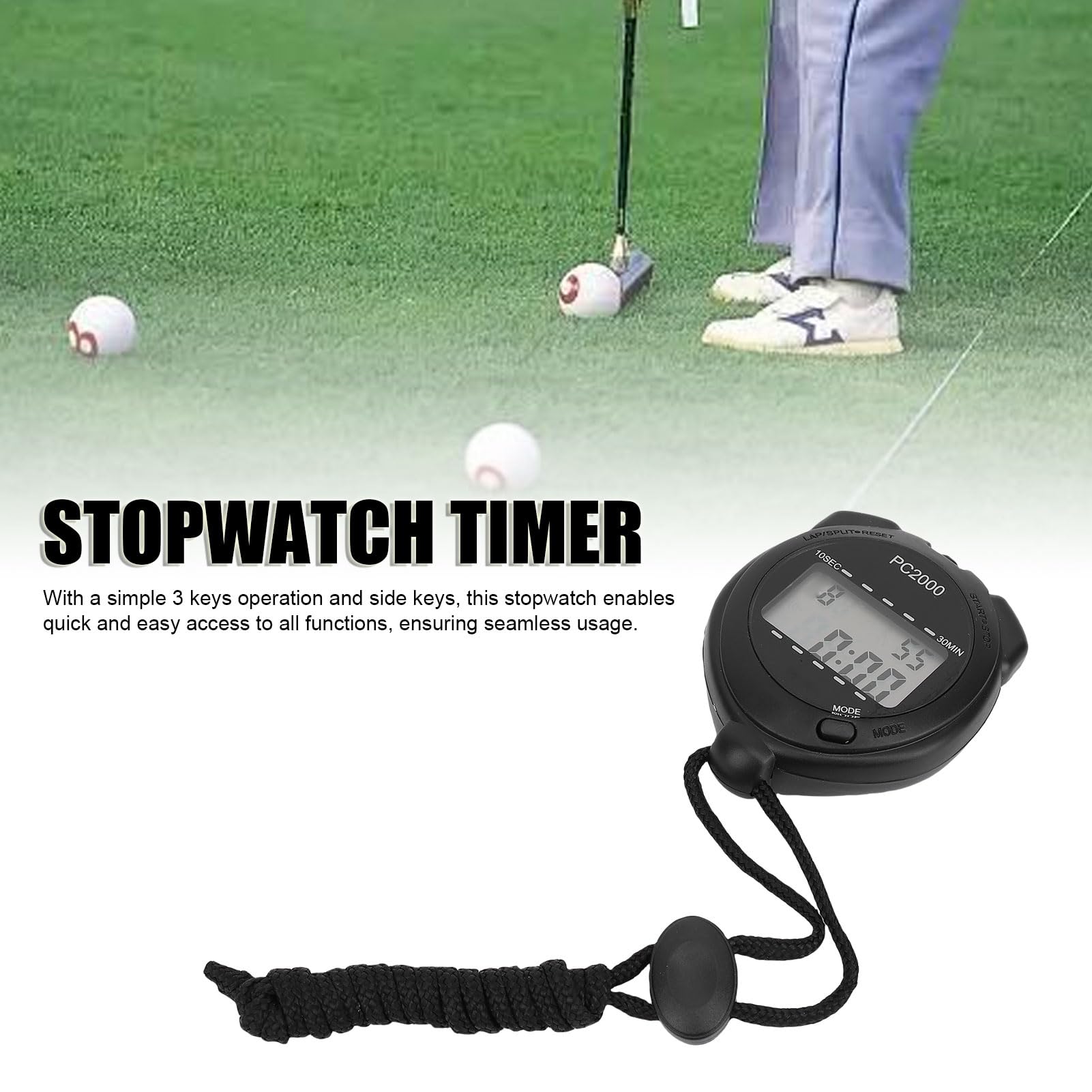 SUNGOOYUE Timer di Cronometro Digitale, Timer di Stop Watch Elettronico di Sport Digitale con Display di Temperatura del Tempo di Stopwatch per L'allenamento di Nuoto