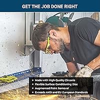 Vista 4 de Benchmark Abrasives Discos de lijado de 2 pulgadas de circonita de cambio rápido – taladro macho de respaldo tipo R y amoladora de troqueles disco