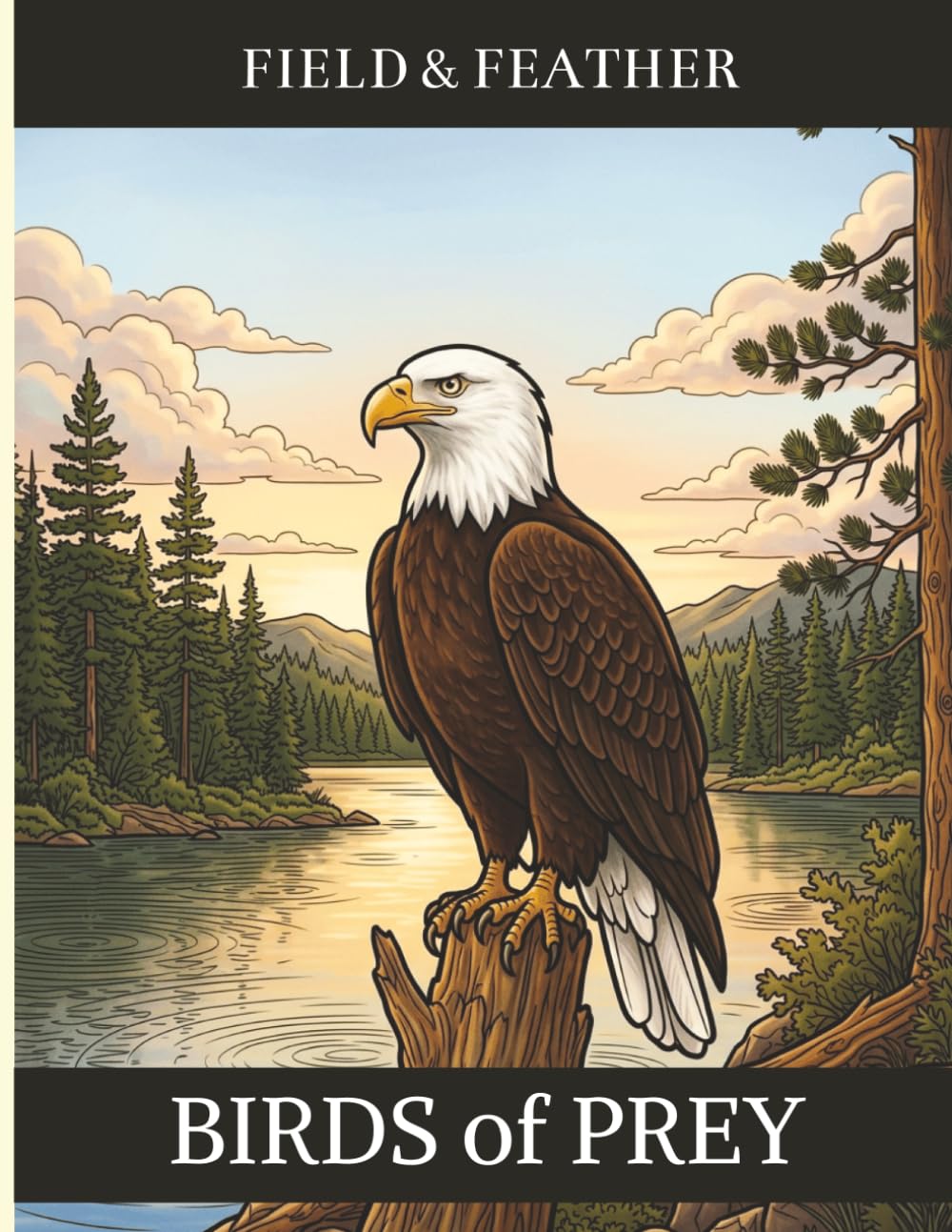 Birds of Prey: 45 Real Raptor Species to Color — Bold, Easy-to-Color Birds in Beautifully Detailed Scenes for Adults and Bird Lovers (Field & Feather)