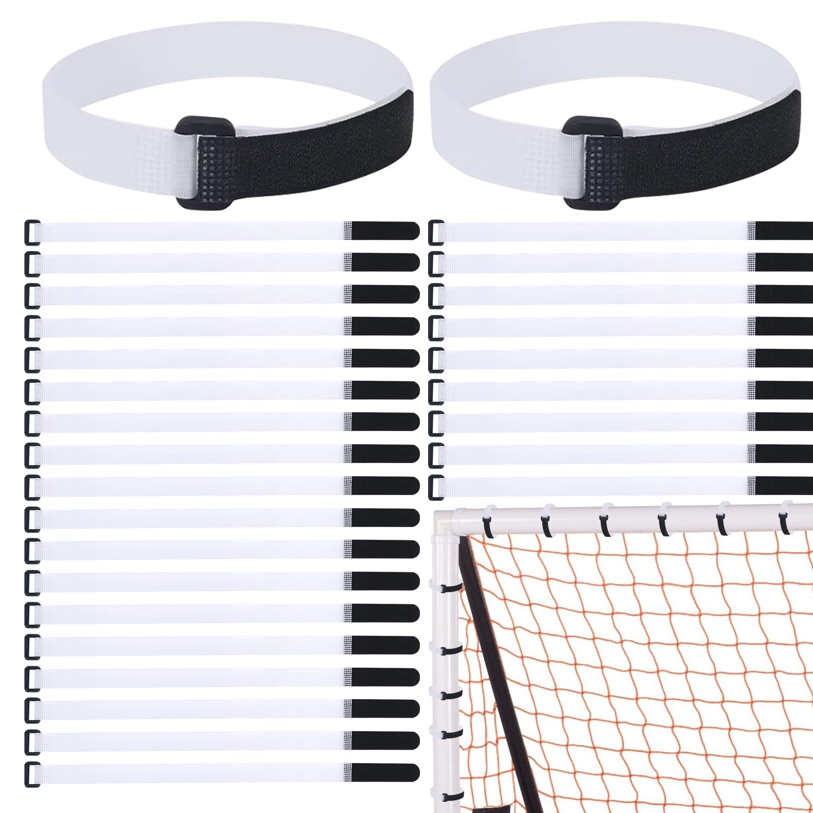 Football Net Clips - Soccer Net Fastener Straps, Goal Fixing Bands Cable Tie Tapes for Training & Playground, Easy Install Durable Fastening Accessories, 50PCS, 39.8x2x0.2cm, 10g