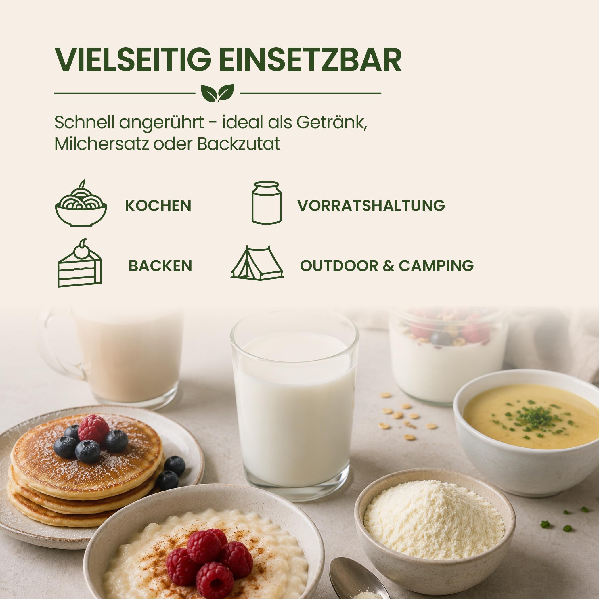 Vollmilchpulver 10 kg | 26% Fett | Trockenmilch sprühgetrocknet | Milchpulver Vollmilch | Ideal für Reisen & Notfallreserve