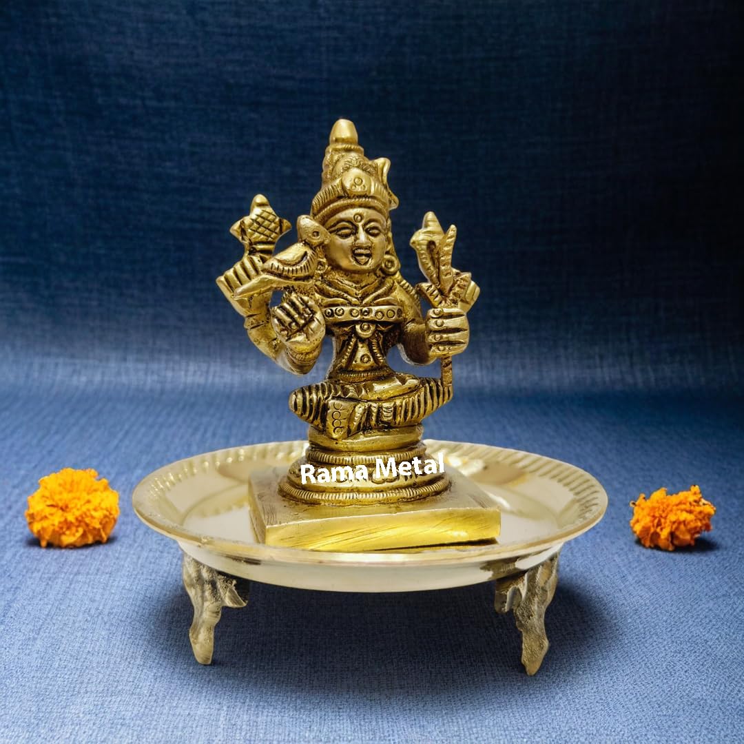 Brass Kamatchi Amman Statue - Hindu Idol -3 Brass Kamatchi Amman Statue - Hindu Idol -3