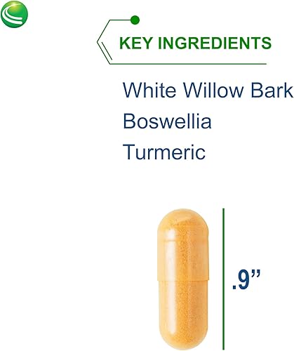 Miniatura 2 de Nutra BioGenesis White Willow Forte - Cápsulas de corteza de sauce blanco para apoyo digestivo con boswellia, cúrcuma, jengibre y bromelina, mezcla