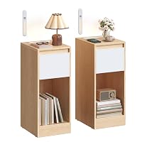 VASAGLE Set di 2 Comodini Stretti, Tavolini