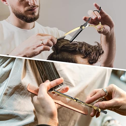 Miniatura 7 de Tijeras profesionales de corte de pelo de peluquería 440C de acero inoxidable, tijeras de adelgazamiento, herramientas de salón para regalos de