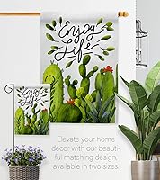 Vista 8 de Breeze Decor Cactus Life House Bandera Regional Suroeste Desierto País Suculenta Decoración de Área Particular Banner Pequeño Jardín Patio Regalo