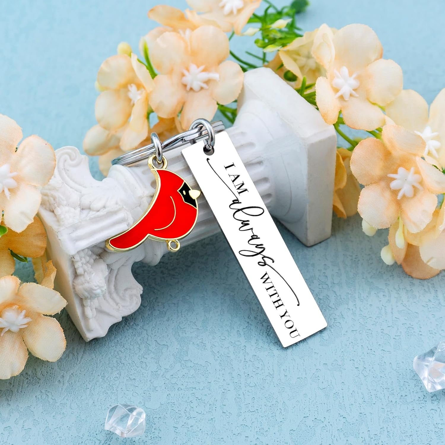 igvean Cardinal Keychain Bereavement Gifts Sympathy Gift Memorial Gifts Loss of Mother Father Lover Friend Remembrance Grief Gift for Condolence Funeral Baskets Cardinal Bird Themed Keyring - Image 4