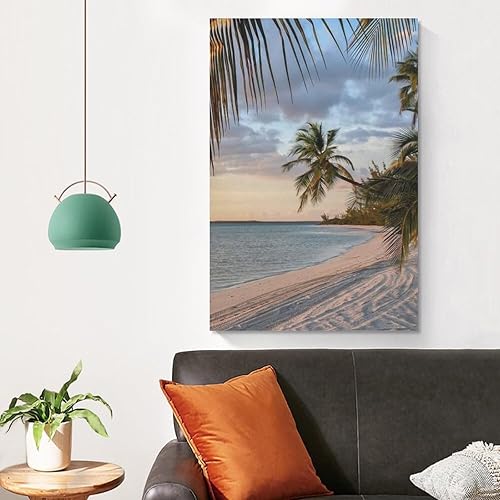 Miniatura 4 de Pósteres al atardecer, océano, playa, olas, cocotero, playa, naturaleza, paisaje, arte de pared, lienzo, pósteres e impresiones artísticas de pared