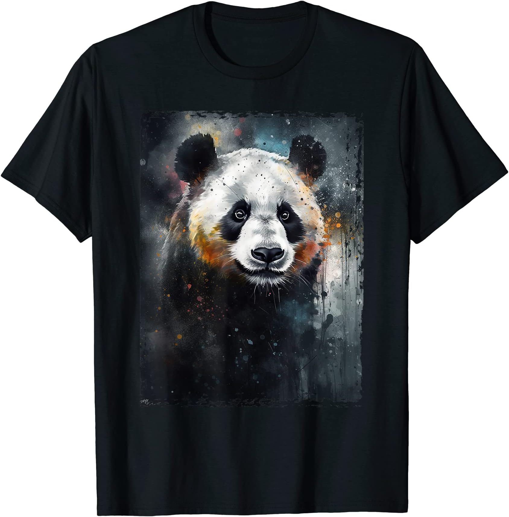 Colorful Beautiful Panda Watercolor TeesPanda Lovers Oil Painting Boys Kids Funny T-ShirtOEKO-TEX STANDARD 100