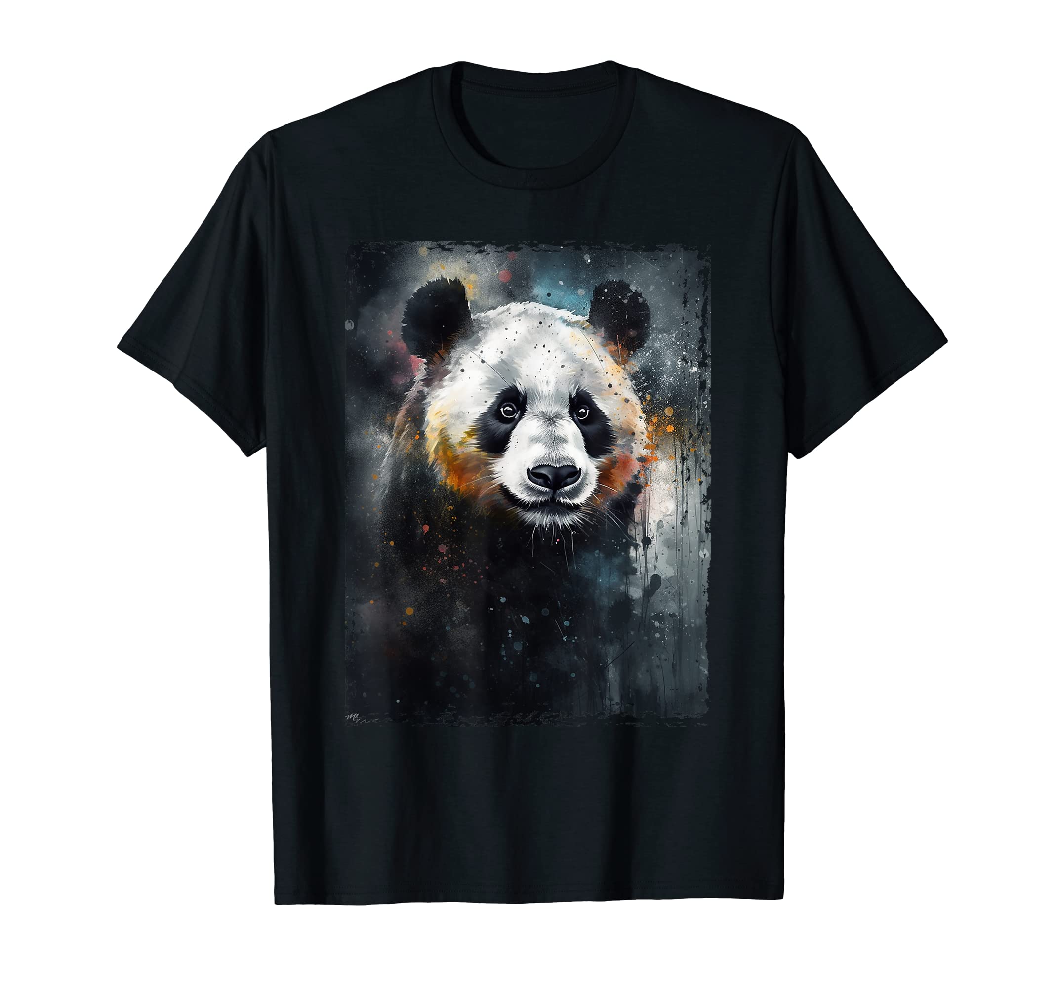 Colorful Beautiful Panda Watercolor TeesPanda Lovers Oil Painting Boys Kids Funny T-ShirtOEKO-TEX STANDARD 100