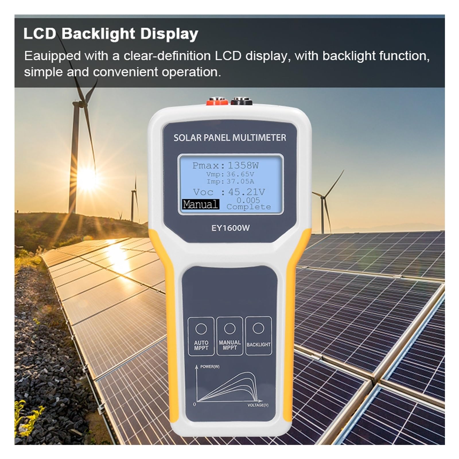 1600W Panel Fotowoltaiczny Multimetr Słoneczny M-PPT Tester Test Napięcia Obwodu Otwartego Miernik Testowy Punktu Zasilania Bezpieczny, Praktyczny, DokłAdny