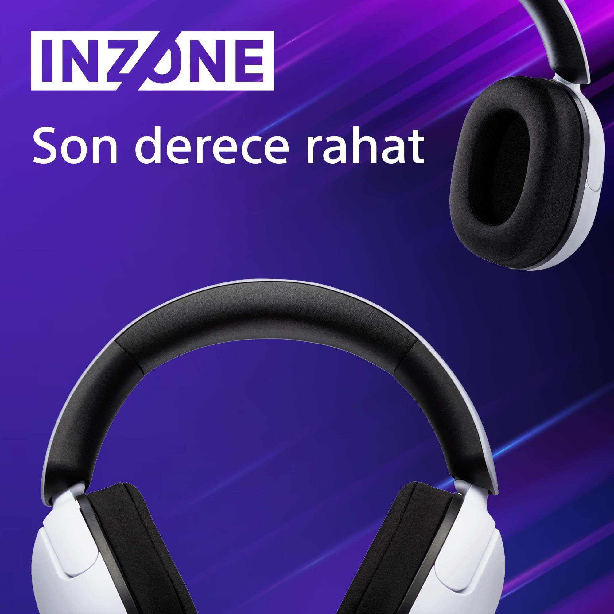 Sony INZONE H3, Zestaw słuchawkowy do gier, dźwięk przestrzenny 360 Spatial Sound do gier, mikrofon na wysięgniku, PC/PlayStation5, Biały