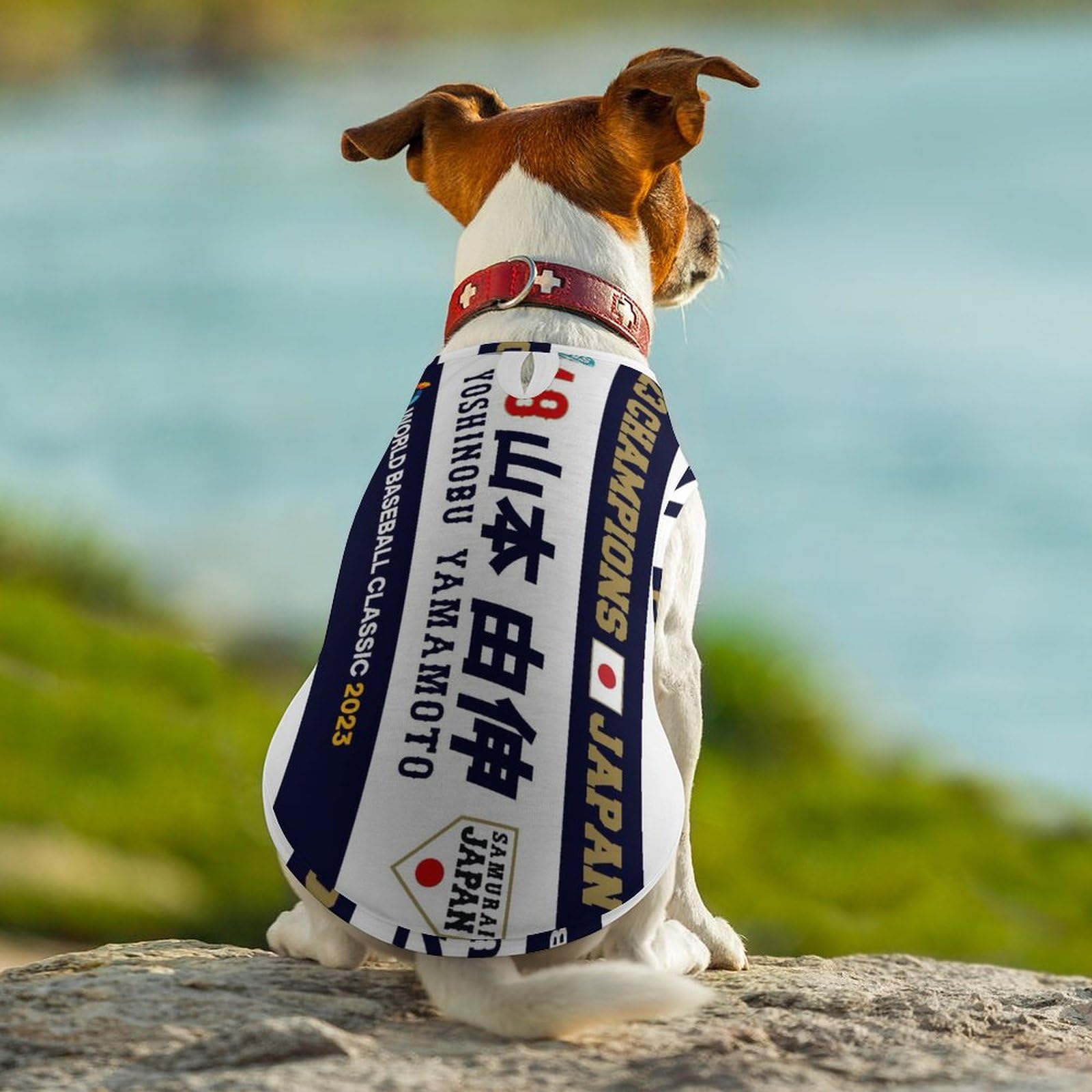 犬服・アクセサリー yama Amazon | 侍ジャパン 番號18 山本 由伸 野球応援 犬服 Tシャツ 小中型