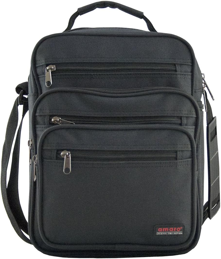 Amaro Men's Multi-functional Vertical Messenger Handbag Outdoor Over Shoulder Cross body Side Bag