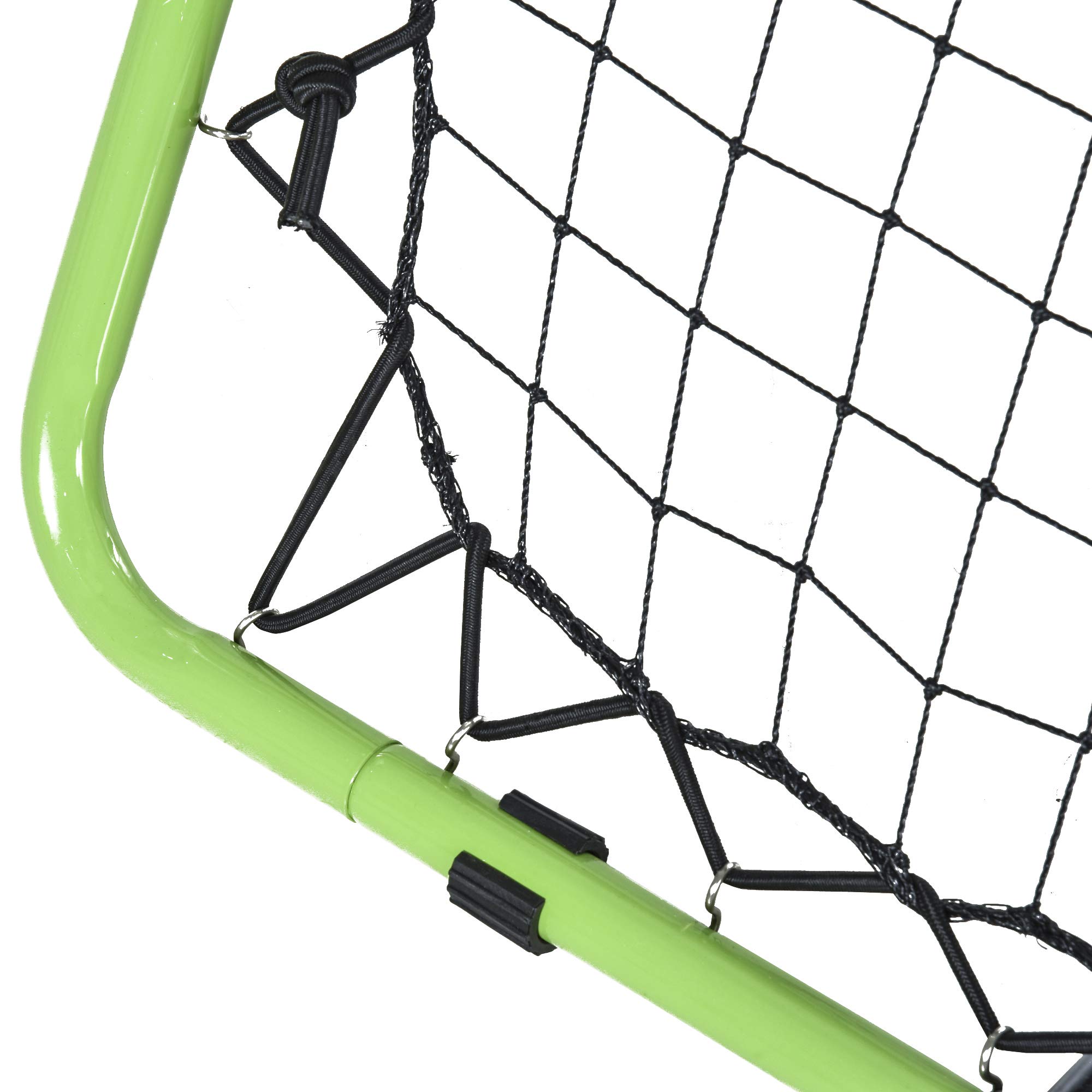 HOMCOM Football Rebounder Kickback Goal Filet de Rebond pour Baseball Basketball Rebond bilatéral Réglable en 5 étapes Métal Vert+Noir 75 x 75 x 64 cm