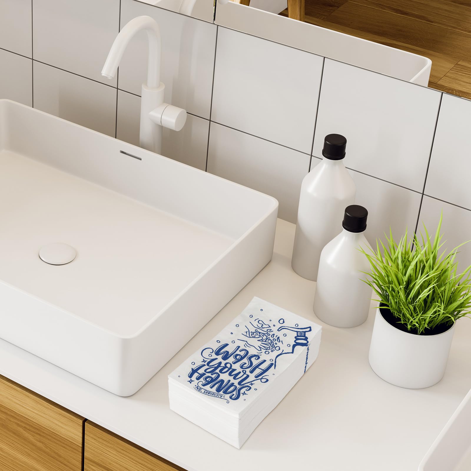 Ruisita Confezione da 150 tovaglioli di carta usa e getta da bagno, per lavare le mani, etichetta per il bagno, per gli ospiti, per la cena degli ospiti, tovaglioli di carta decorativi, per bagno,