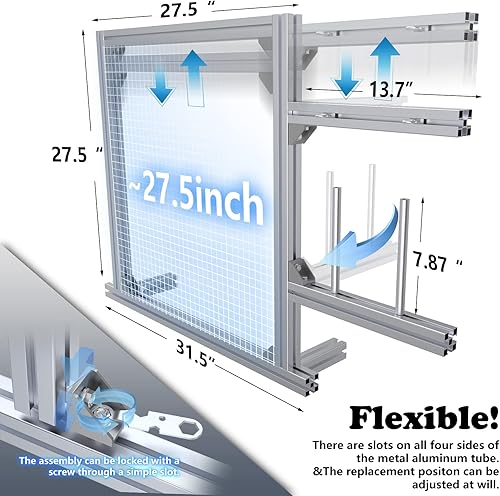 Miniatura 17 de Kit de marco de acolchado de aluminio para hacer alfombras, soporte de tela de acolchonamiento primario, kit de marco de alfombra para suministros