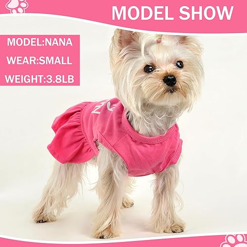 Miniatura 2 de Vestidos para perros medianos y niñas, paquete de 2 unidades, ropa rosa para niña pequeña, verano I Love My Mommy Daddy para cachorros, camisa de