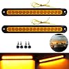 2 Pack 10 15 LED Trailer Identification Light 9 to 30-volt, LED Turn Signal Stop Tail Lights Bar Strip Truck Rear Marker Lights IP67 Waterproof for Heavy Duty Marine Boats Trailers Trucks Pickups