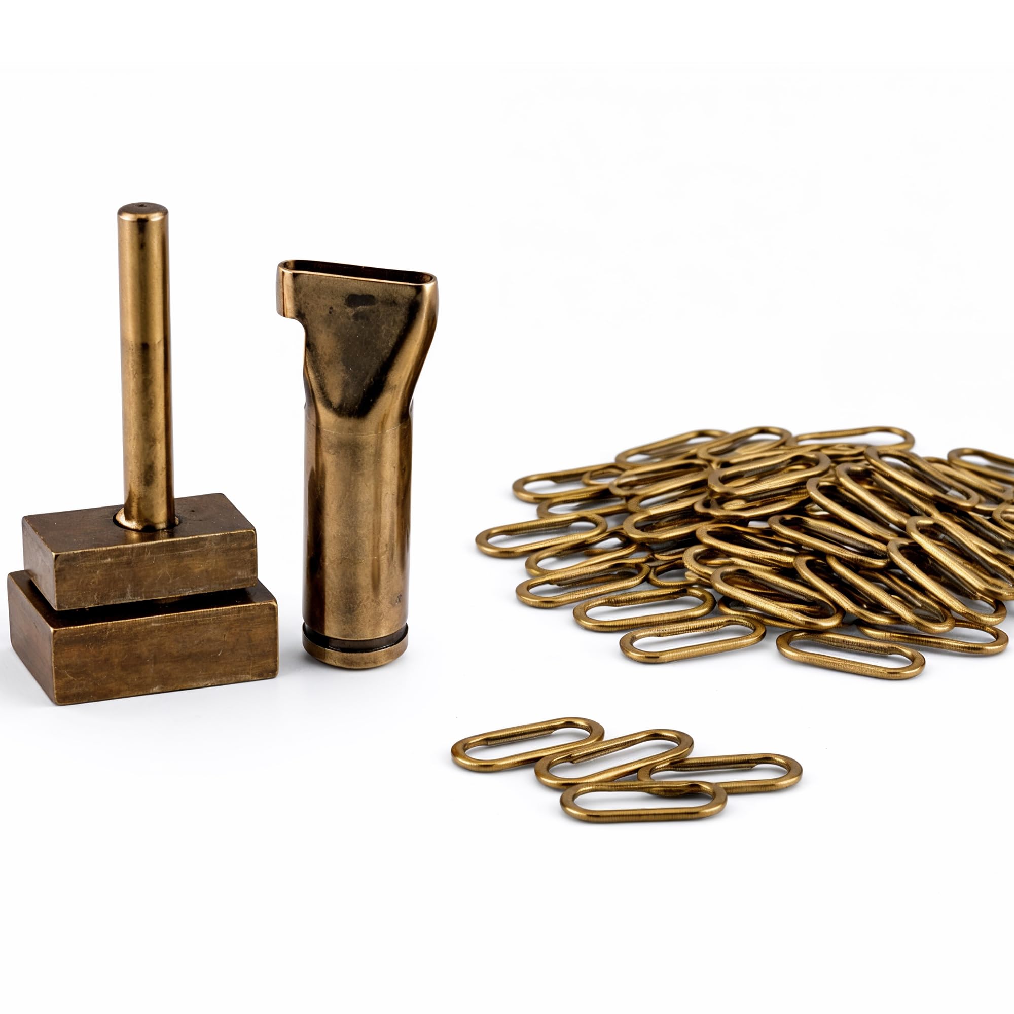 Trimming Shop 50 szt. owalne oczka z pierścieniami z podkładkami i zestawem narzędzi ręcznych do projektów DIY, artykuły piśmiennicze, skórzane, banery (25 mm, brąz)