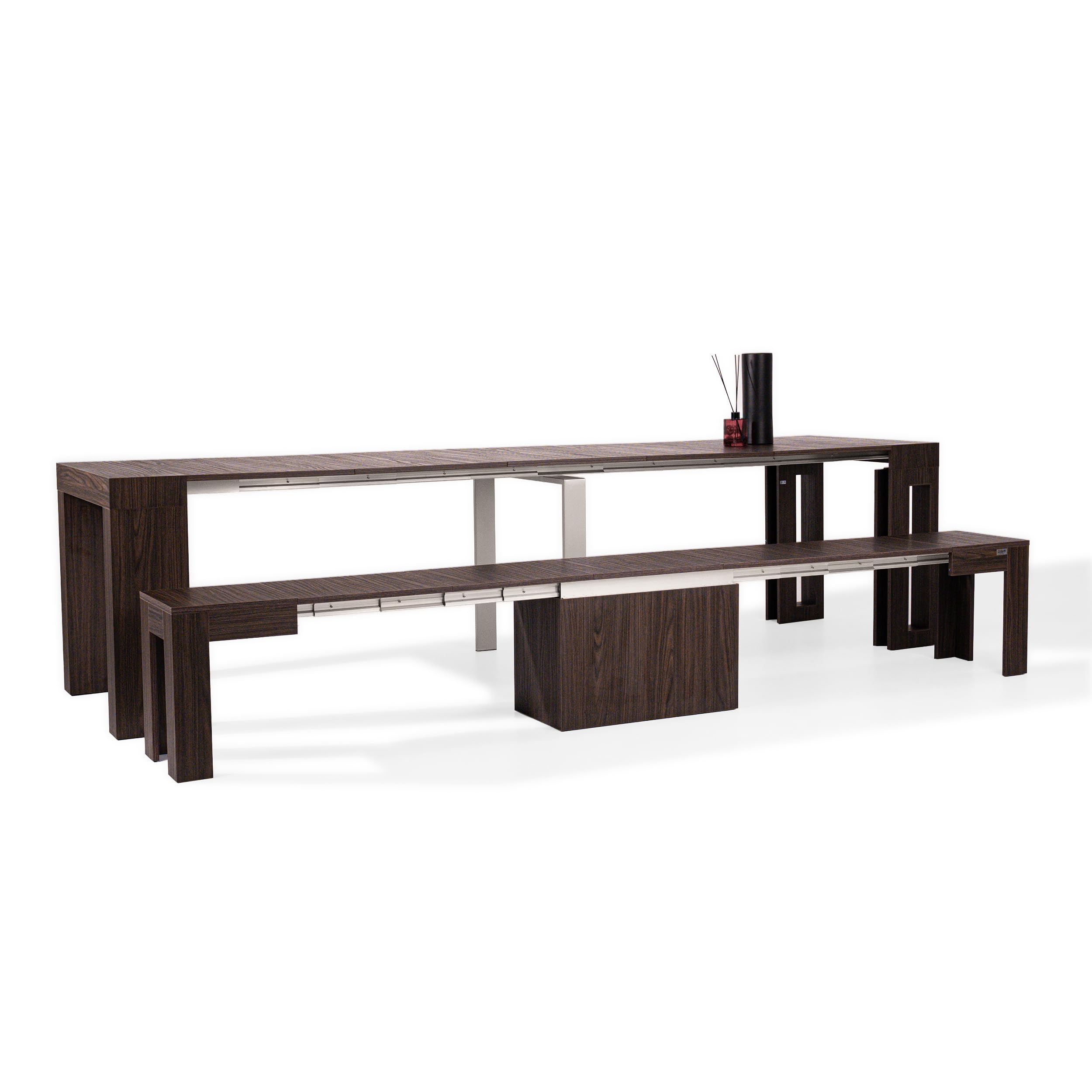 MOBILI FIVER, Ausziehbare Bank X 67,5(292) x35,6 cm, Nussbaum Dunkel