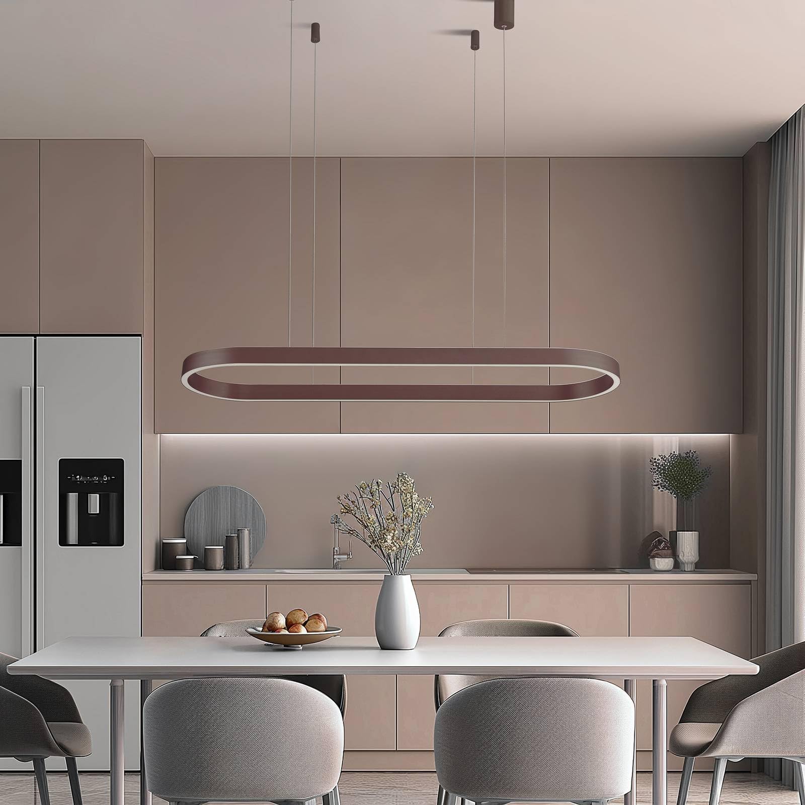 Lucande Melinay (nowoczesny) LED w kolorze brązowym wykonana z aluminium e.o. do salonu i jadalni (1 płomień