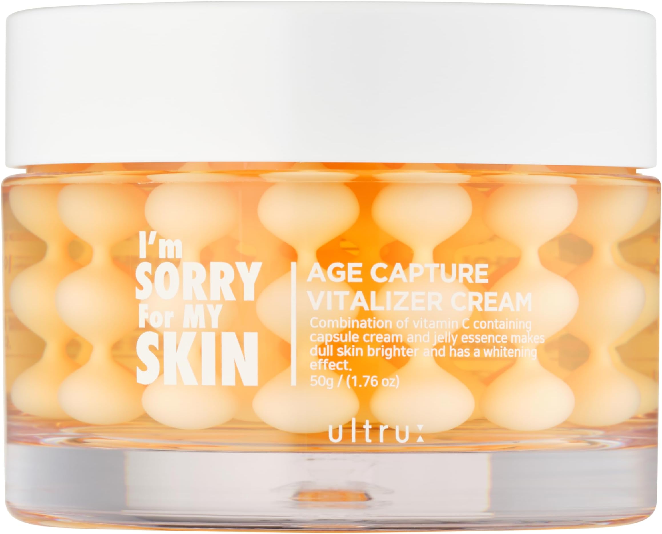 I'M SORRY FOR MY SKIN Age Capture Facial Cream, Korean Skin Care Moisturizer for Face and Neck with Hyaluronic Acid, Anti-Aging, Wrinkle Gel-Cream for Women (Yellow - Vitalizer Cream, 1.76 oz)