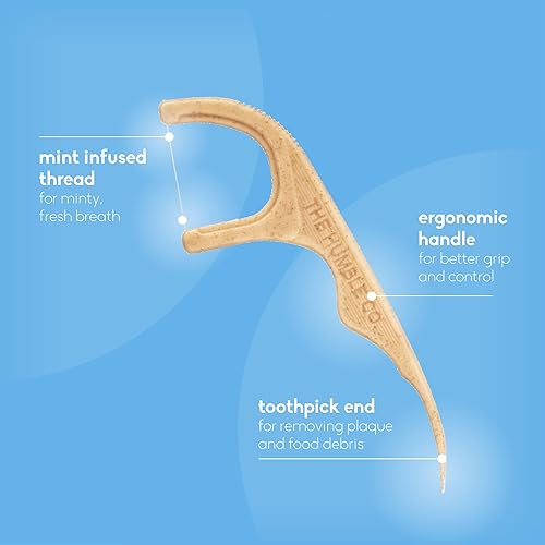 Miniatura 2 de The Humble Co. Porta-hilo dental natural (200 unidades)  Hilo dental vegano, ecológico y sostenible para el cuidado bucal  Ayuda a eliminar la placa