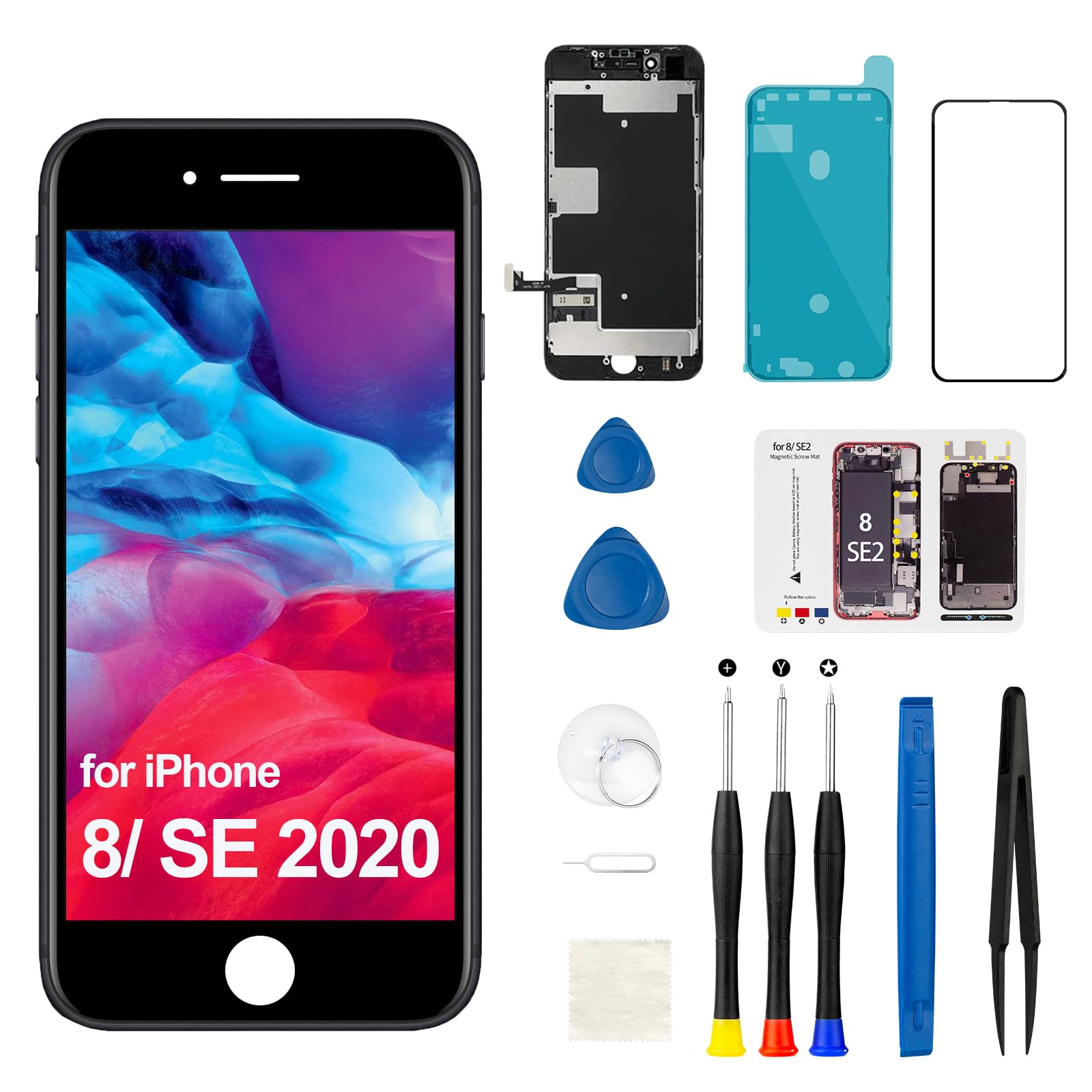 Amazon.co.jp: iPhone 8/ SE 2020 第2世代 スクリーン 交換用 ブラック