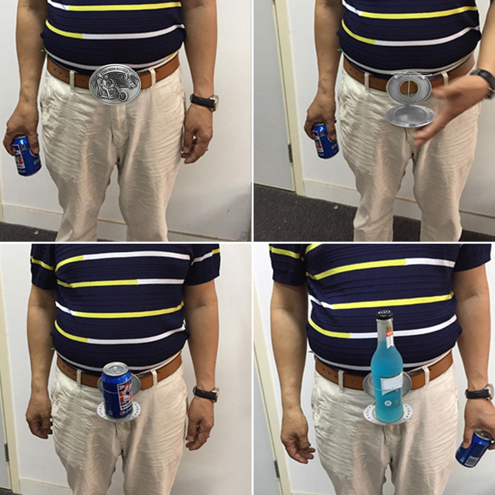 Generico Fibbia Per Cintura Da Birra, Supporto Per Cintura Per Birra, Porta Lattine Portatile Per Bevande, Porta Facilmente Portabicchieri Con Te Per Picnic, Barbecue, Campeggio