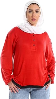 قميص بأكمام طويلة وأزرار علوية للنساء من جميلة