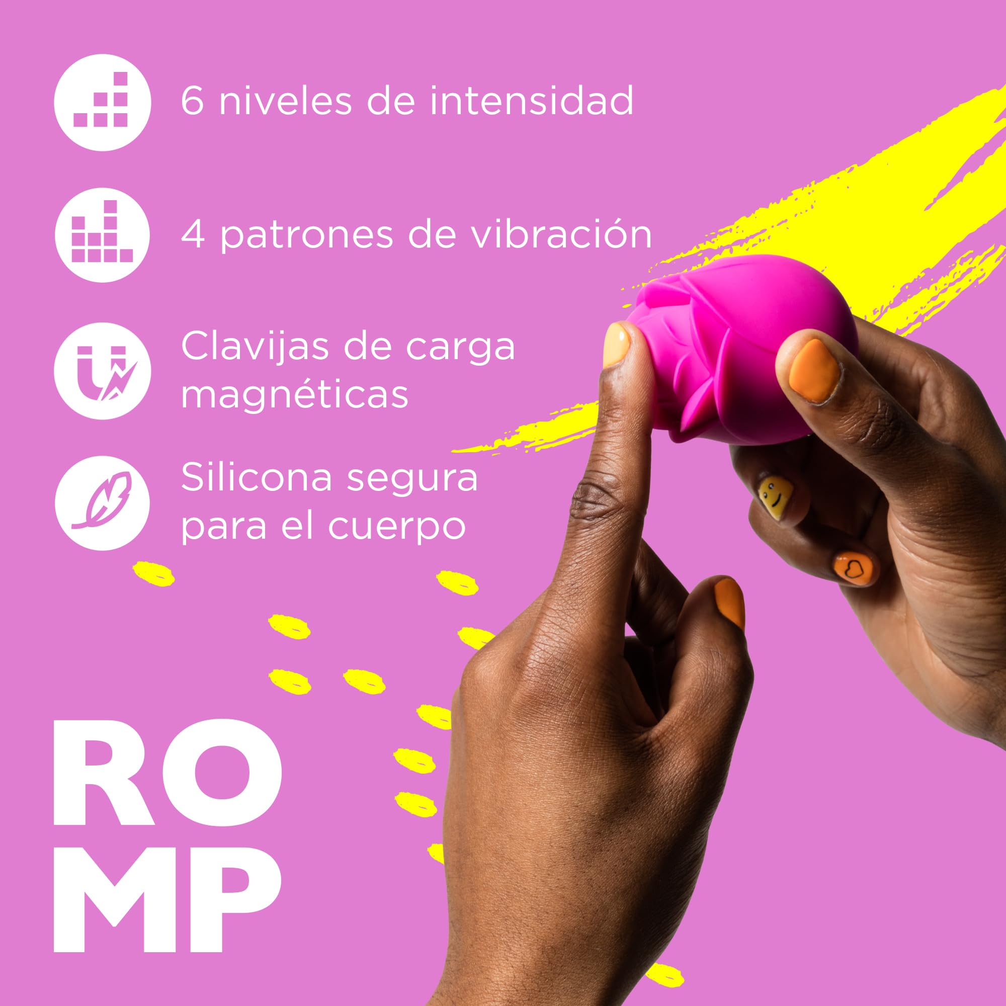 ROMP Rose Succionador de clítoris feminino | Estimulador vibrador mujer con 6 niveles de intensidad y 4 modos de vibración | Juguetes eróticos para pareja sexuales sumergible y recargable