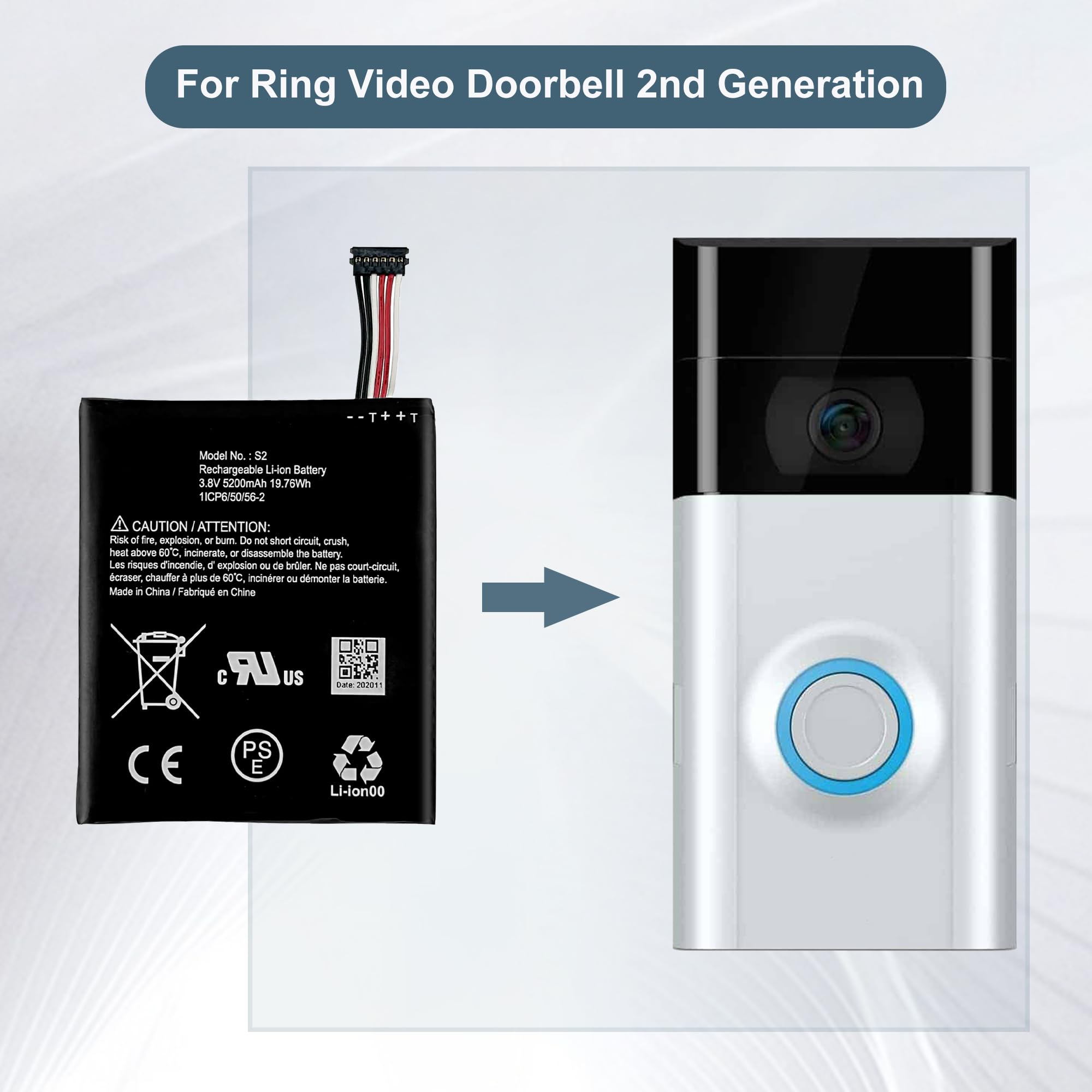 Ring Doorbell 2nd Generation Battery Replacement Battery Video