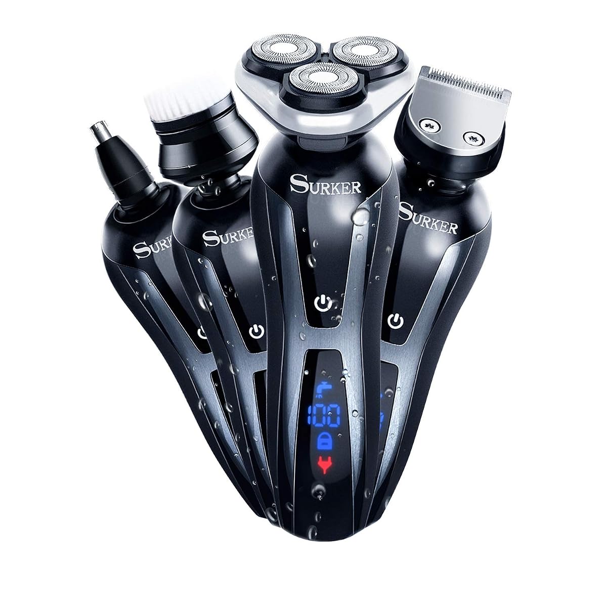 SURKER 3 in 1 Electric Cordless Waterproof USB Rechargeable Dry Wet Grooming