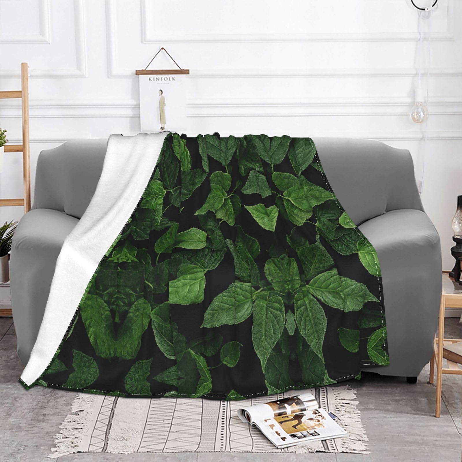Couverture polaire douce et chaude imprimé feuilles de la Saint-Patrick pour lit