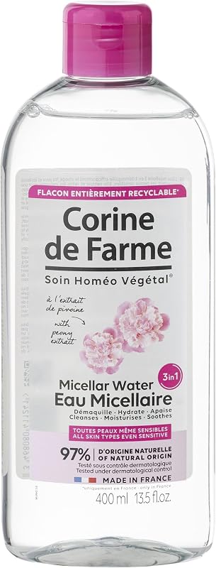 L'Eau Micellaire 3en1 Corine de Farme est un soin essentiel pour votre routine beauté. Conçue pour démaquiller efficacem
