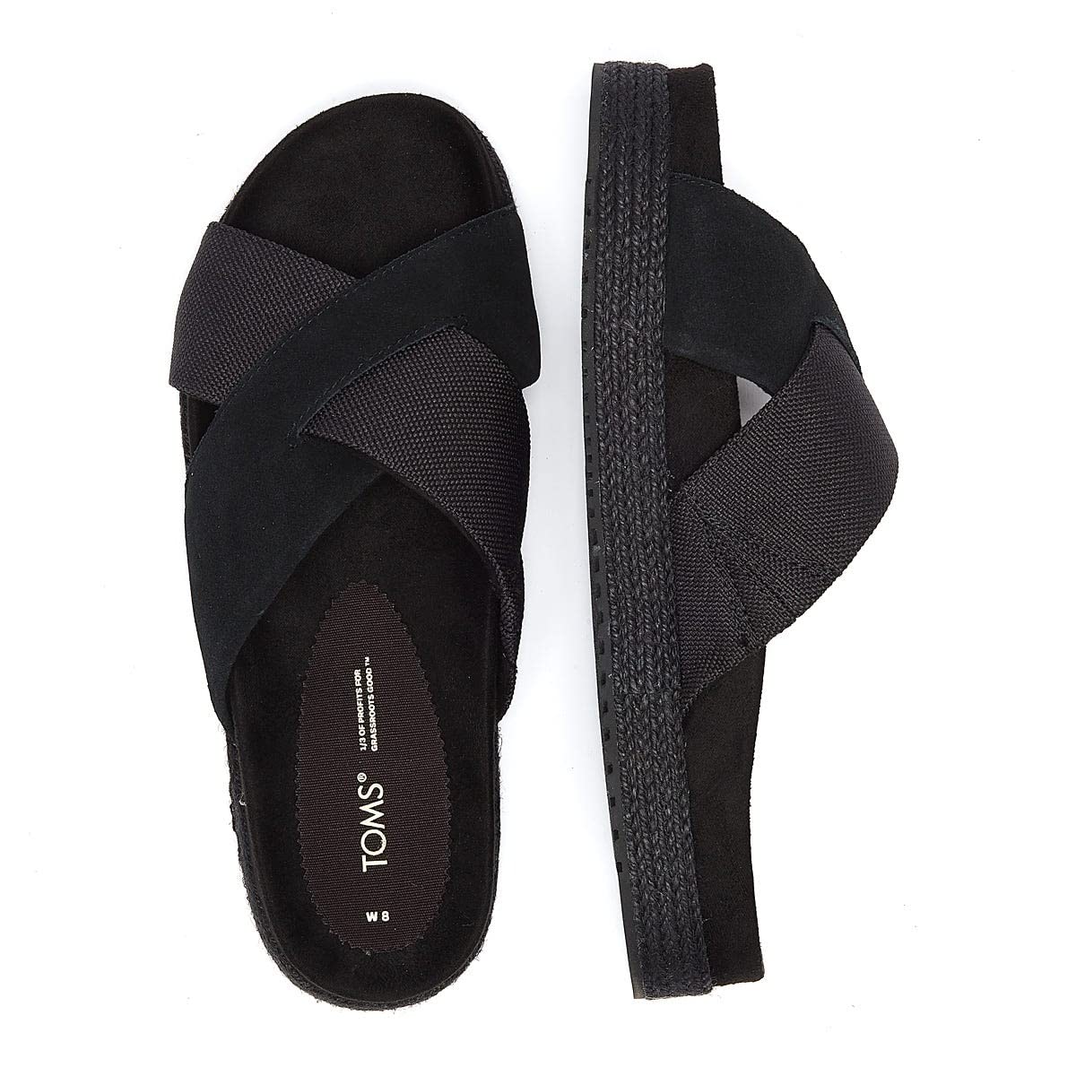 Toms Paloma Womens Black Slides-UK 4 / EU 36.5