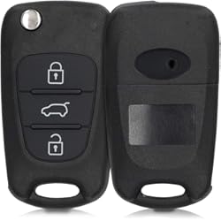 kwmobile Funda Llave Coche Compatible con Hyundai Llave de Coche Plegable de 3 Botones - Repuesto plástico Duro para Mando de Auto - Negro