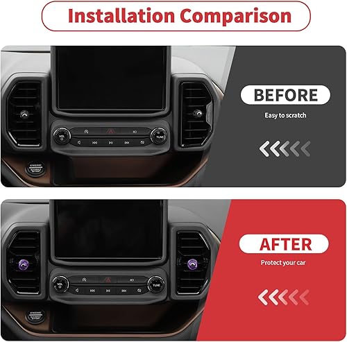 Miniatura 2 de Linskip Fundas de aluminio para perilla de ventilación compatibles con Ford Bronco Sport 2021 2022 2023 2024, kit de molduras de perilla de