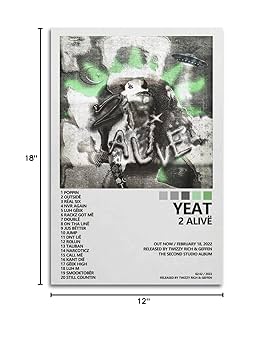 【額縁付き】 YEAT / LYFË A2ポスター Amazon.com: Yeat Poster Lyfe Poster Album Cover Posters for