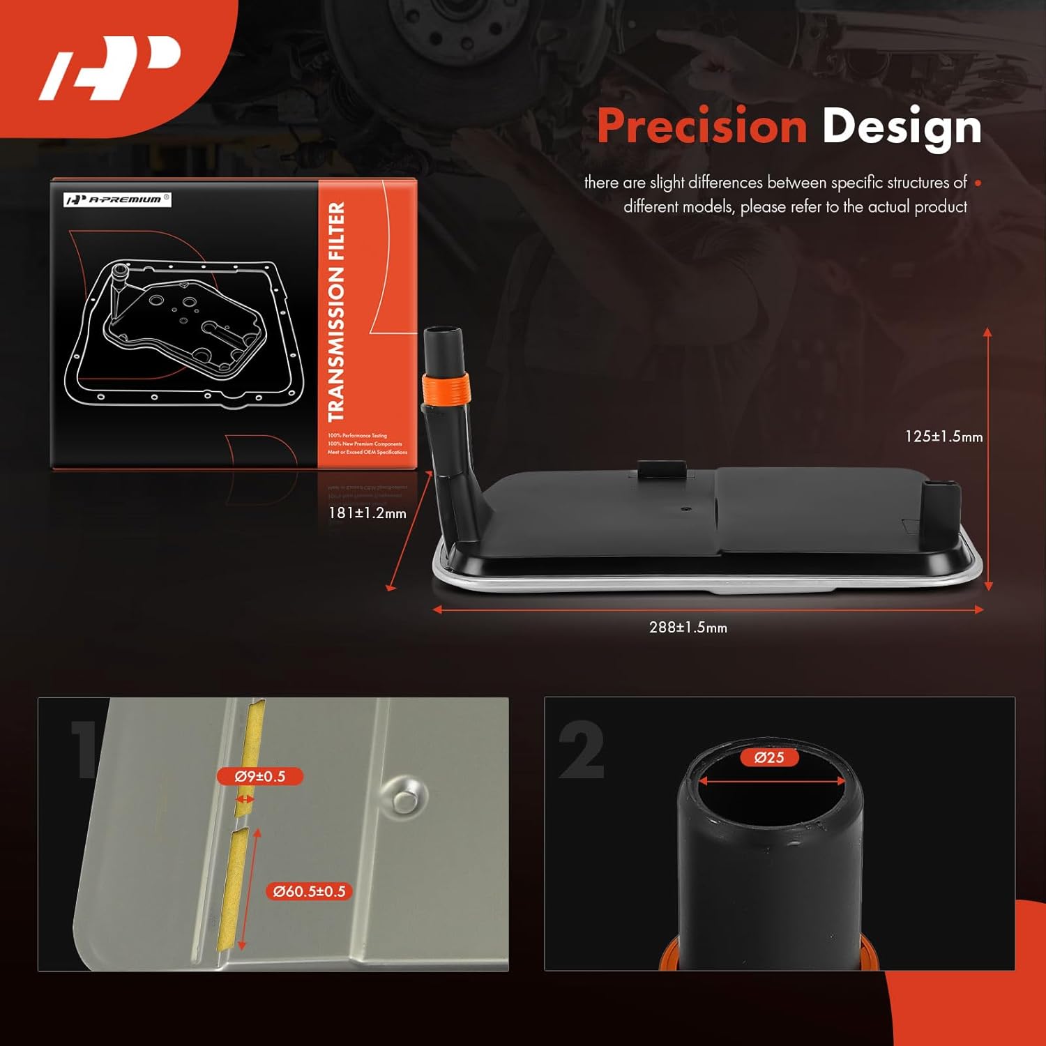 A-Premium Automatic Transmission Fluid Filter with Pan Gasket, Compatible with BMW 323i, 325i, 328i, 330i, 335i, 325Ci, 325xi, X5, 525i, 530i, X3, Z4, Z3 & Cadillac CTS, SRX, STS, XLR & Pontiac G8