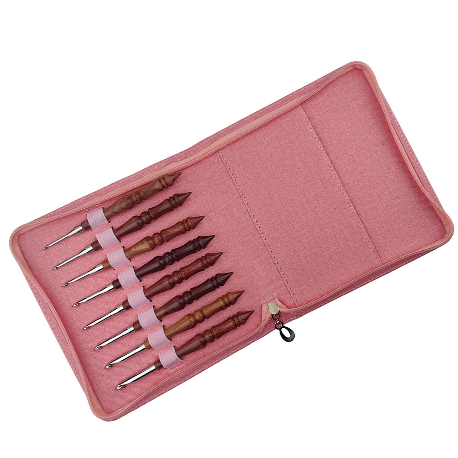 Buxuaaaa 8Pcs Ergonomic Crochet Hook Wood Handle Crochet Hook for Beginner Adult Knitting Sweater Scarves Bag Socks 3.0mm-7.0mm Smooth Needle