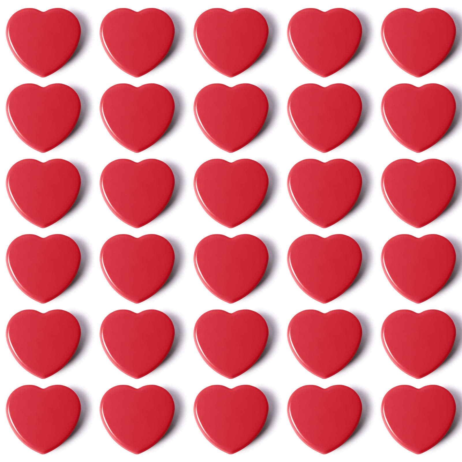 QOJOPU Fridge Magnets, 30PCS Red Heart Strong Magnet for Whiteboard, Heavy Duty Small Magnets for Notice Board, Cute Decorative Magnets for Crafts, Kitchen, Office, Classroom – Mini Magnet for Adults