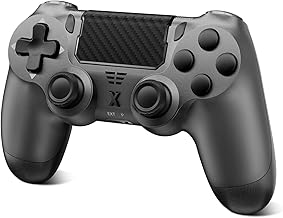 Glitfix Mando inalámbrico para PS4,mando de juego compatible con PS4/Pro/Slim/PC Gamepad con Turbo/Botón Atrás/Doble vibración/Sensor giroscópico axial/Panel táctil