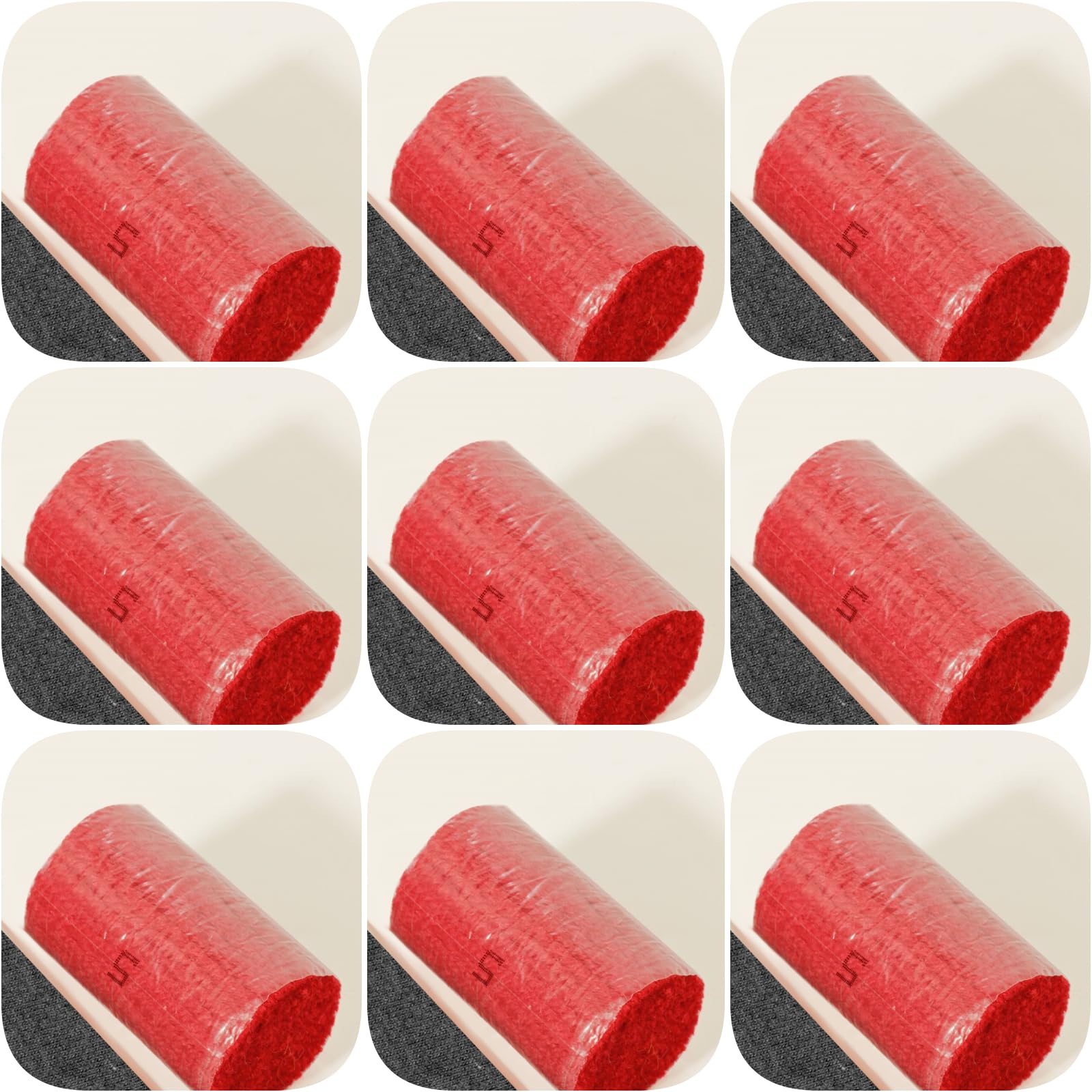 Yglnden 10 Bundles Latch Hook Kit Colorful Yarn Bundles Cut Rug DIY Latch Hook Yarn for Handmake Craft Sewing Knitting for Adults (10 Bundles# Red C)