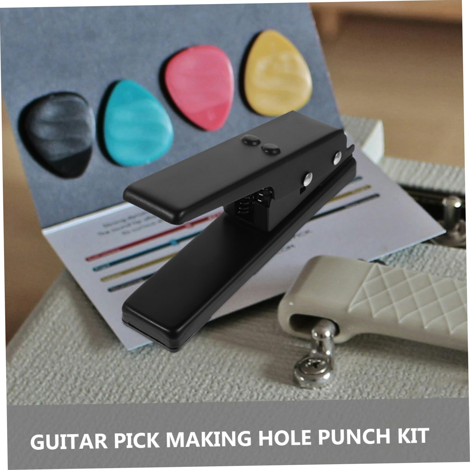 Plettro per Chitarra Nero in Ferro, Strumento per Taglio | Creazione Personalizzata del Plettro, Accessorio Materiale Incluso, per Plettri e Bassi