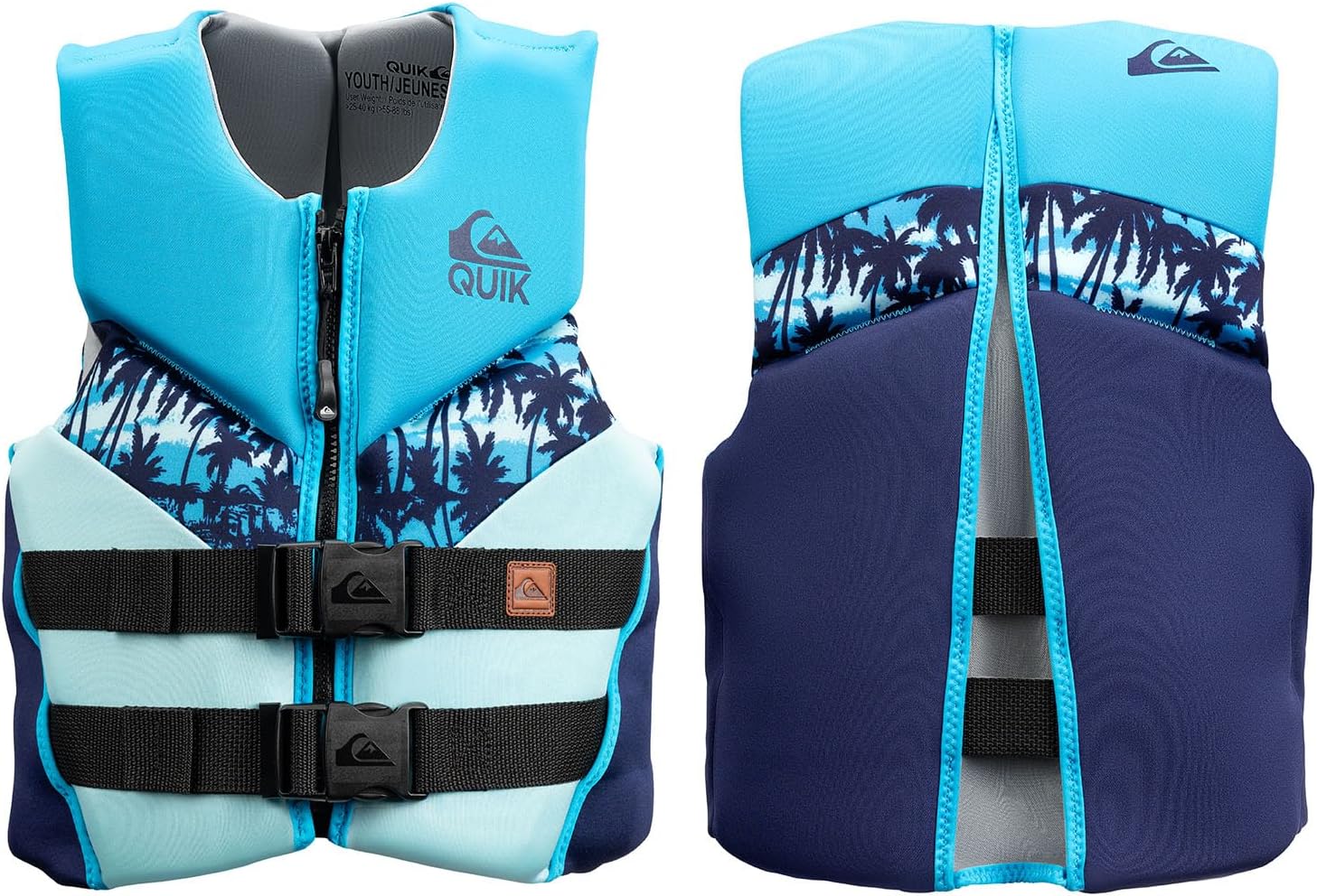 QUIKSILVER Life Jacket for Youth/Kids/Toddler, USCG and Transport Canada Approved Type III PFD, Evoprene Life Vest for Boating Kayaking Paddleboarding Fishing Watersports